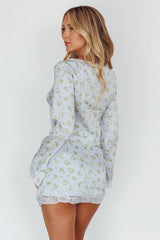 All Eyes On You Lace Trim Set Grey/Sage