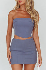 Keep It Real Mini Skirt Gray